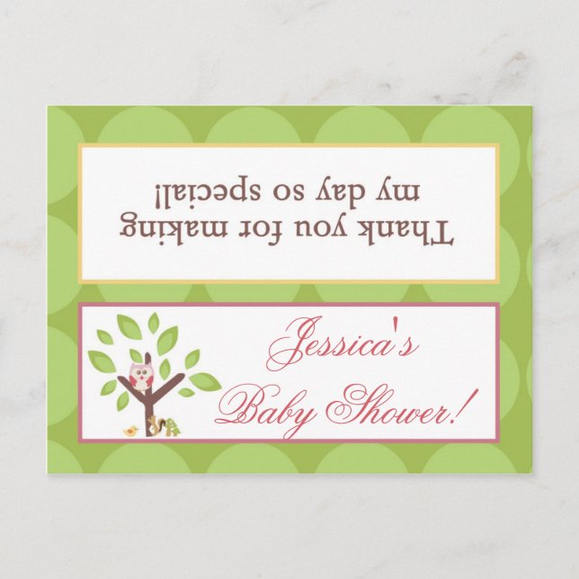 Postal De Invitación Goody Bag Toppers Love and Nature Chica Woodland (Anverso)