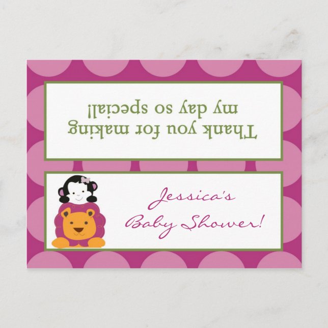 Postal De Invitación Goody Bag Toppers Sweet Safari (Anverso)
