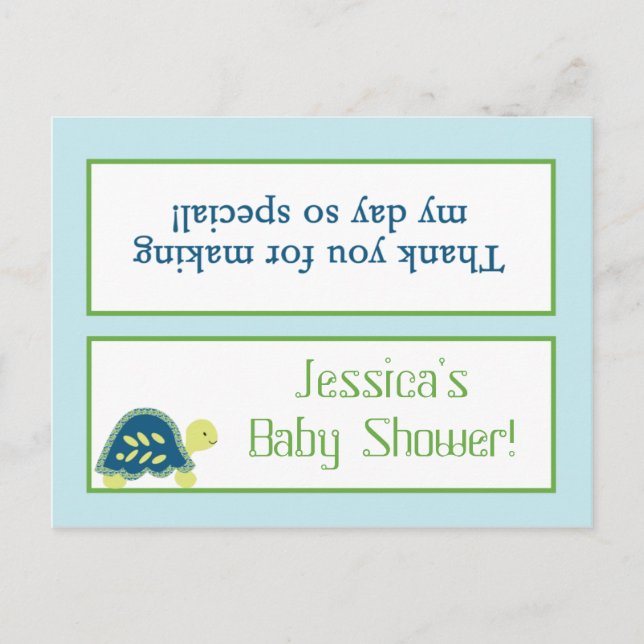 Postal De Invitación Goody Bag Toppers Turcas del Mar Azul (Anverso)