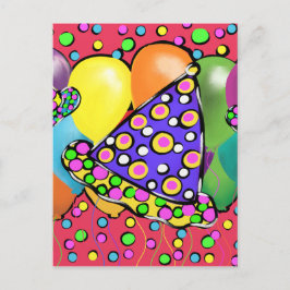 Postal De Invitación Gorras de Birthay Fiesta