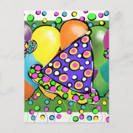 Postal De Invitación Gorras de Birthay Fiesta