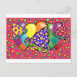 Postal De Invitación Gorras de Birthay Fiesta