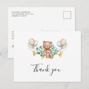 Postal De Invitación Gracias a Cute Bear Baby Shower