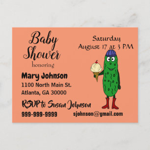 Postal De Invitación Gracioso Baby Shower de crema de hielo