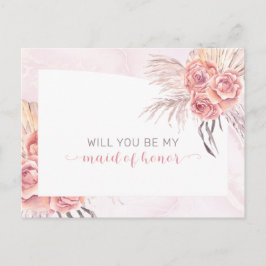 Postal De Invitación Grado Boho Pampas |Rosas atendidos por petición de