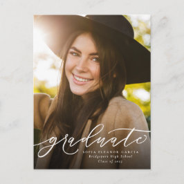 Postal De Invitación Graduación de fotos simple de escritura moderna