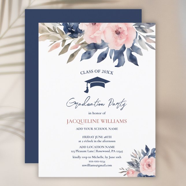Postal De Invitación Graduación floral presupuestaria 2025 (Subido por el creador)