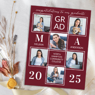 Postal De Invitación Graduación Graduado Personalizado de Monograma 6 F
