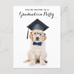 Postal De Invitación Graduación personalizada de graduado de perros con