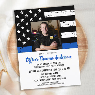 Postal De Invitación Graduación policial, aplicación de la ley de la Lí
