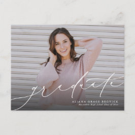 Postal De Invitación Graduado elegante guión de graduación horizontal