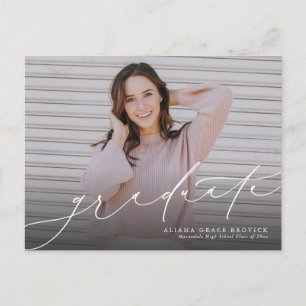 Postal De Invitación Graduado elegante guión de graduación horizontal