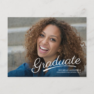 Postal De Invitación Graduado Fiesta de doble cara con guión de pincel