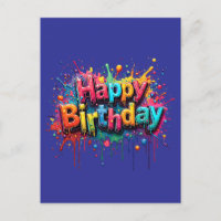 Graffiti Style Happy Birthday Invite