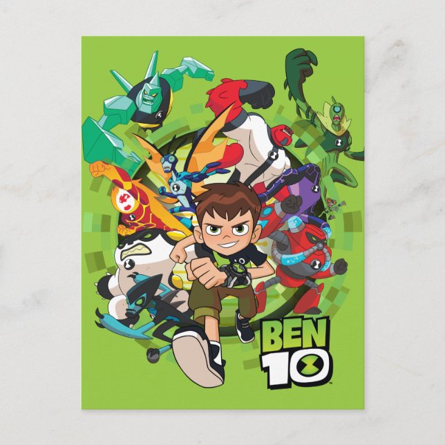 Postal De Invitación Gráfico Ben 10 Alien Rush (Anverso)