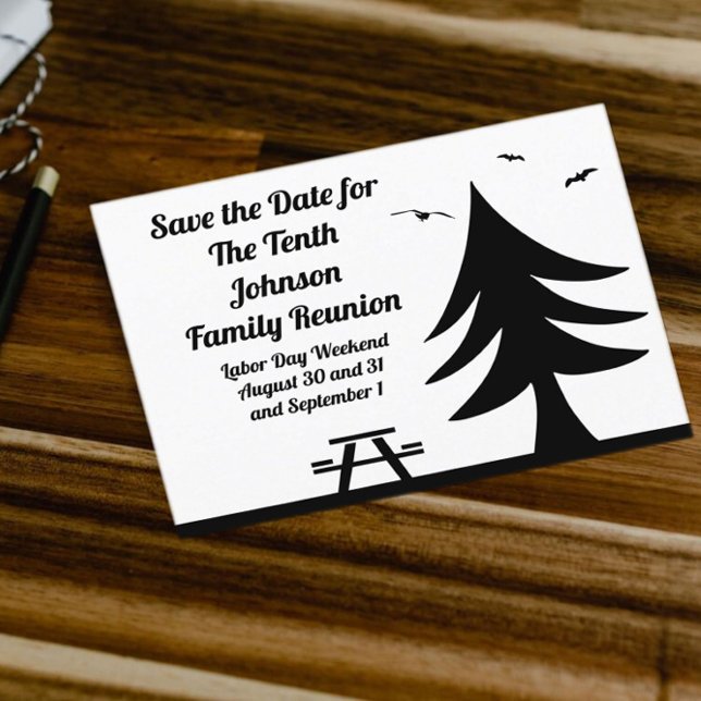 Postal De Invitación Gráfico picnic de árbol de pino de la familia de c (Subido por el creador)