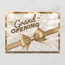 Postal De Invitación Gran apertura de la cinta dorada moderna