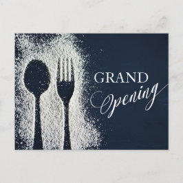 Postal De Invitación Gran apertura del restaurante de azúcar en polvo b