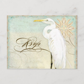 Postal De Invitación Gran Playa Costera de Egret - Postcarta de respues