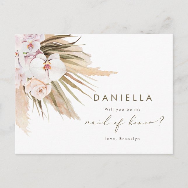 Postal De Invitación Grasa Pampas serás mi empleada de honor (Anverso)