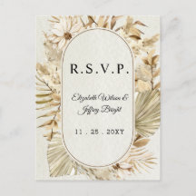 Grasa Rustic Neutral Earthy Boho Pampas RSVP