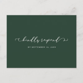 Postal De Invitación Green Forest Green and White Rsvp con la Elección 
