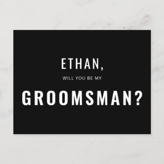Postal De Invitación Groomsman Request Moderno Simple