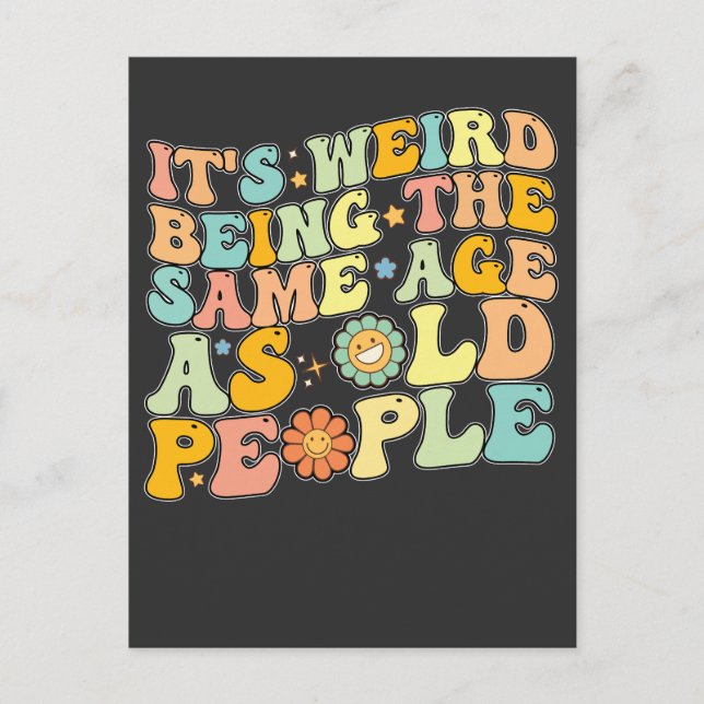 Postal De Invitación Groovy Es raro ser de la misma edad que los ancian (Anverso)