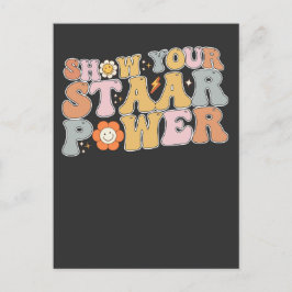 Postal De Invitación Groovy Mostrar su día de prueba de energía STAAR