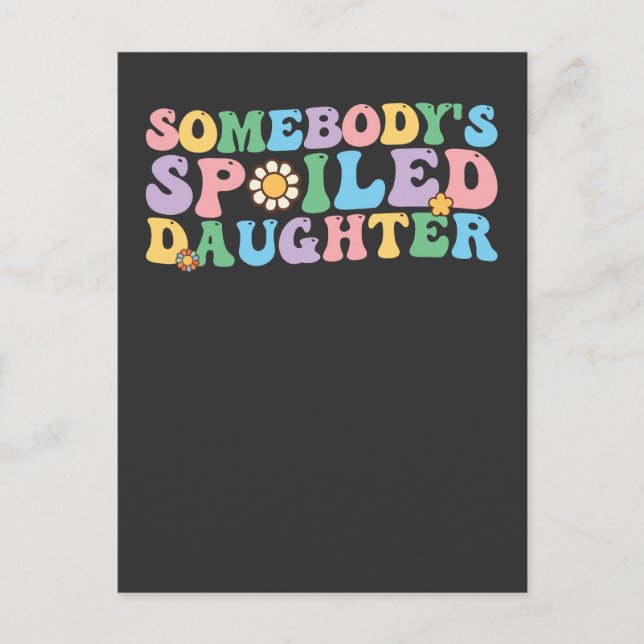 Postal De Invitación Groovy Retro la hija malcriada de alguien (Anverso)