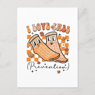 Postal De Invitación Groovy Retro Me encanta la prevención de caídas Di
