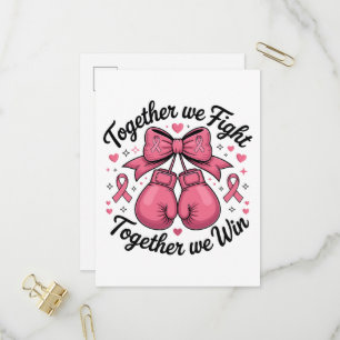 Postal De Invitación Guantes de Boxeo con Cinta Rosa Concienciación sob