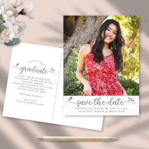 Postal De Invitación Guardar el guión gráfico de graduación de fecha Co