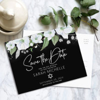 Guardar Fecha de Bat Mitzvah Floral Negro Plata Sc