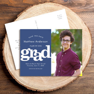 Postal De Invitación Guardar foto de graduación tipografía en negrita e