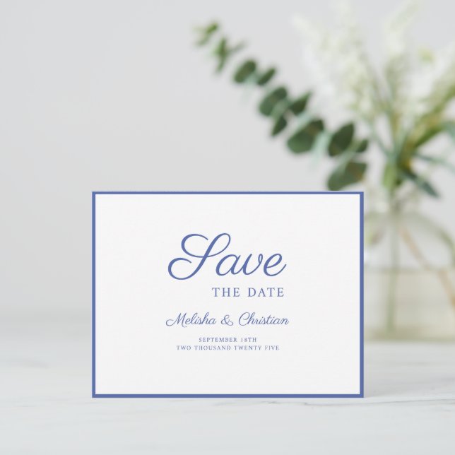 Postal De Invitación Guardar La Fecha. (Anverso de pie)