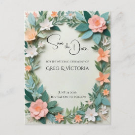 Postal De Invitación Guardar la fecha con flores
