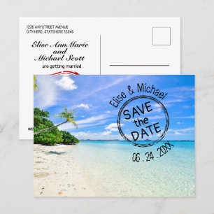 Postal De Invitación Guardar las fechas, la boda de playa, la invitació