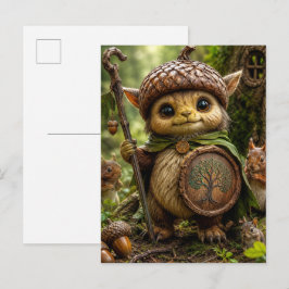 Postal De Invitación Guardián de la bellota Cute Monstruo del bosque
