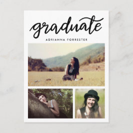 Postal De Invitación Guión de graduado Casual Tres Foto
