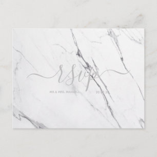 Postal De Invitación Guión de mármol blanco