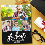 Postal De Invitación Guión de pincel moderno 4 Fiesta de graduación de<br><div class="desc">Guión de pincel moderno 4 Invitación a la fiesta de graduación de fotos</div>