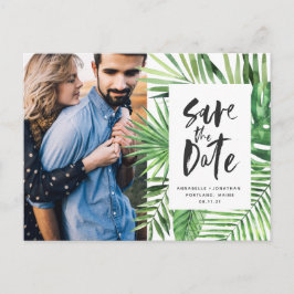 Postal De Invitación Guión tropical moderno estilo boda elegante foto