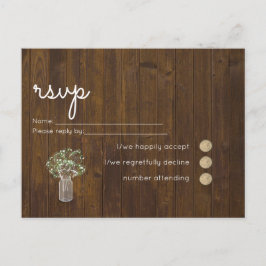 Postal De Invitación Gypsophila Mason Jar Wedding RSVP