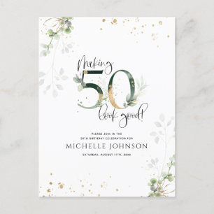 Postal De Invitación Hacer que 50 parezca un buen cumpleaños botánico d