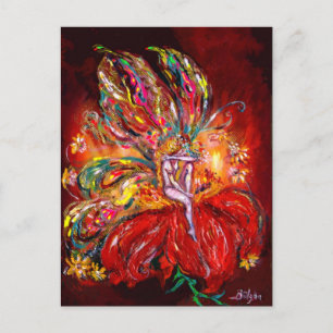 POSTAL DE INVITACIÓN HADA EN ROJO