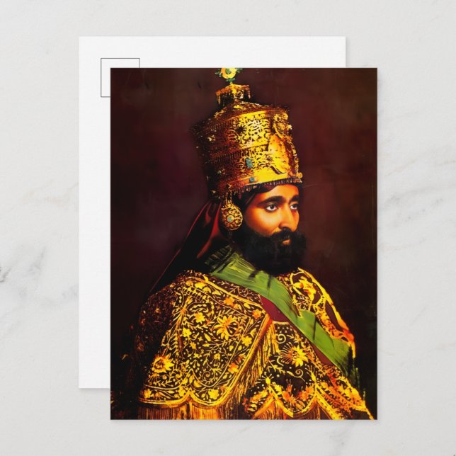 Postal De Invitación Haile Selassie - HIM - Rastafari - Postcard (Anverso / Reverso)