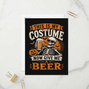 Postal De Invitación Halloween Ahora Dame Una Cerveza Divertido