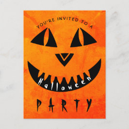 Postal De Invitación Halloween Calabaza Jack O' Lantern Fiesta espeluzn