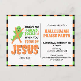 Postal De Invitación Halloween cristiano elegante NO HOCUS POCUS